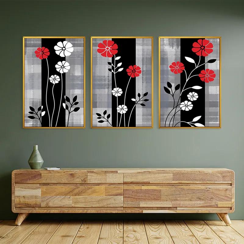 Картина на многоплатна основа Whitend Red Flowers mockup 2