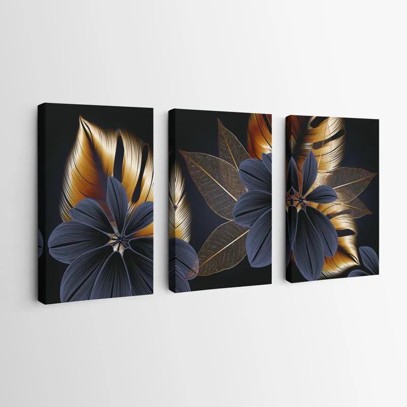 Картина на многоплатна основа Blacknd Gold Flower mockup 0