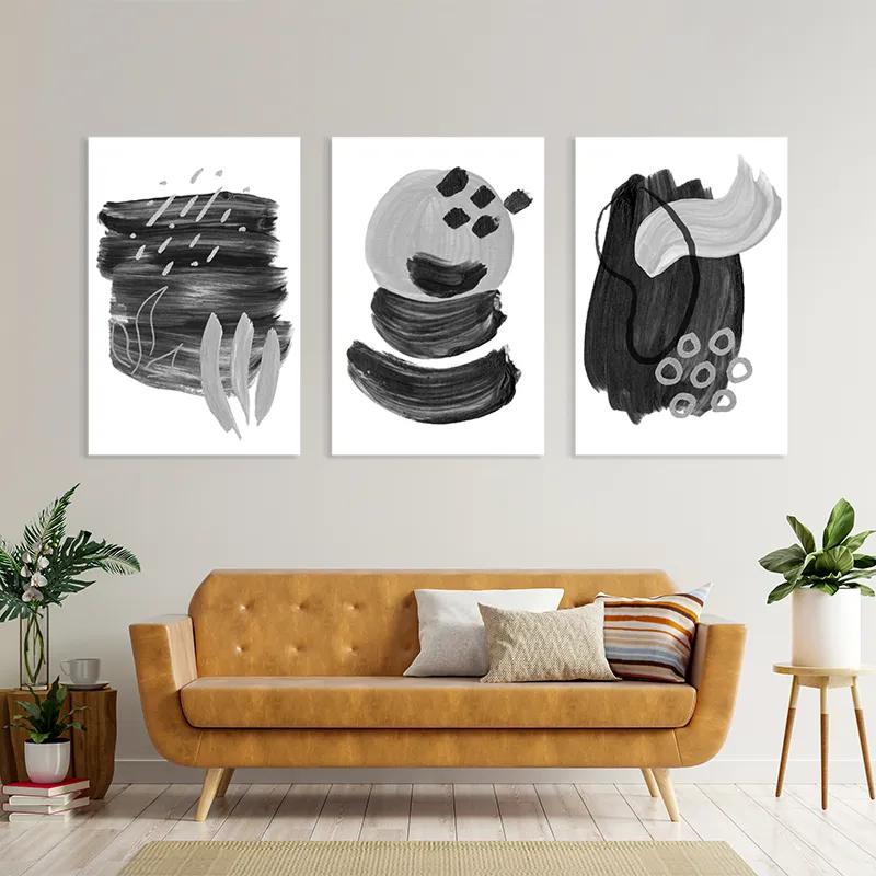 Картина на многоплатна основа Minimalist Grey mockup 4