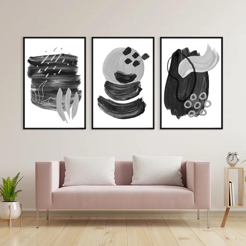 Картина на многоплатна основа Minimalist Grey mockup 3