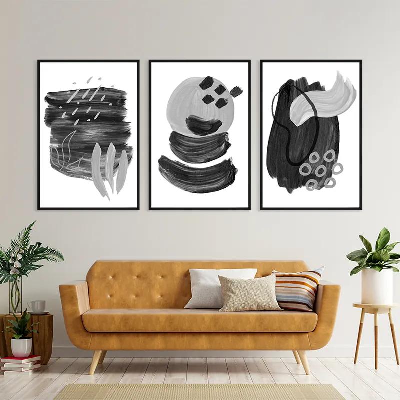 Картина на многоплатна основа Minimalist Grey mockup 4