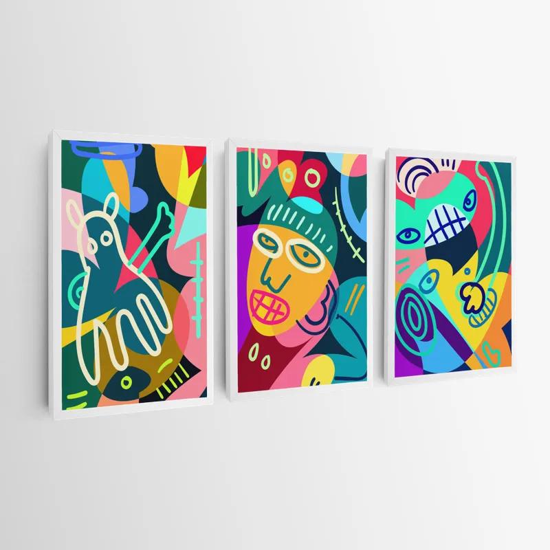 Картина на многоплатна основа Colorful Face Set mockup 0