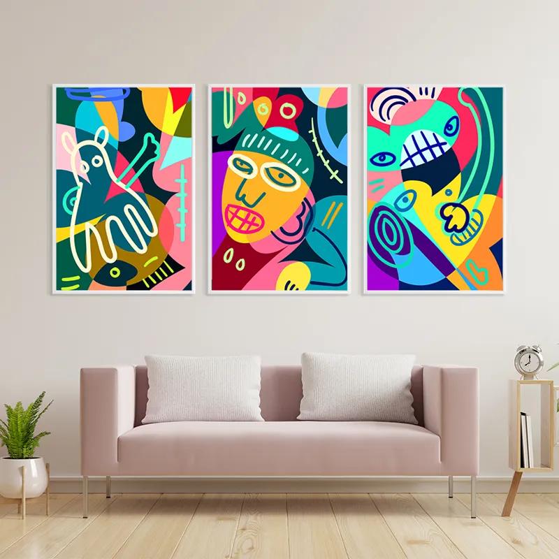 Картина на многоплатна основа Colorful Face Set mockup 3