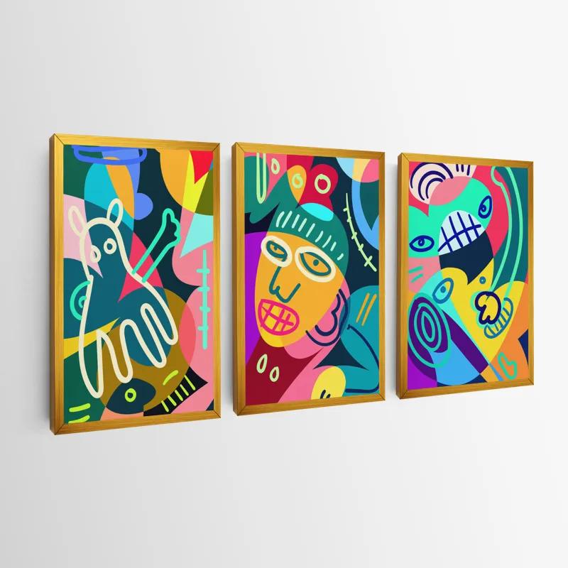 Картина на многоплатна основа Colorful Face Set mockup 0