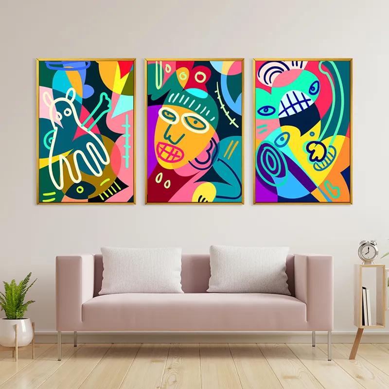 Картина на многоплатна основа Colorful Face Set mockup 3