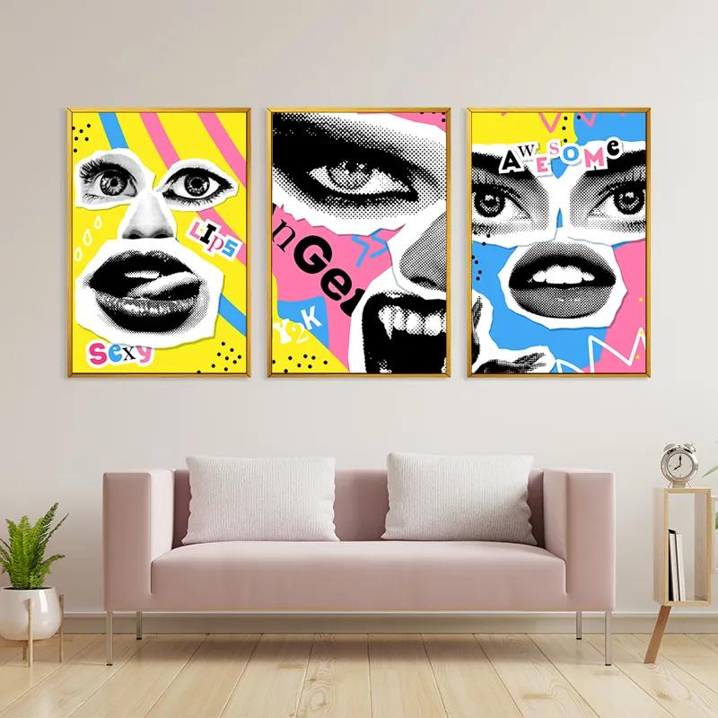 Картина на многоплатна основа Face Eye Set mockup 3