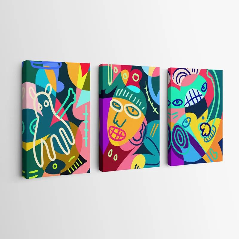 Картина на многоплатна основа Colorful Face Set mockup 0