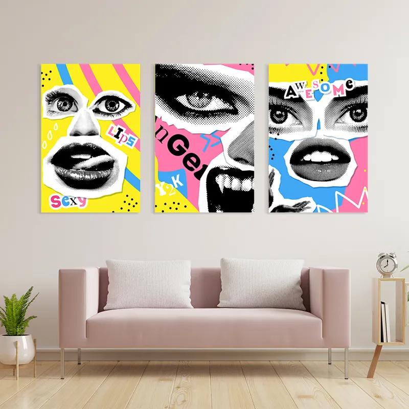 Картина на многоплатна основа Face Eye Set mockup 3