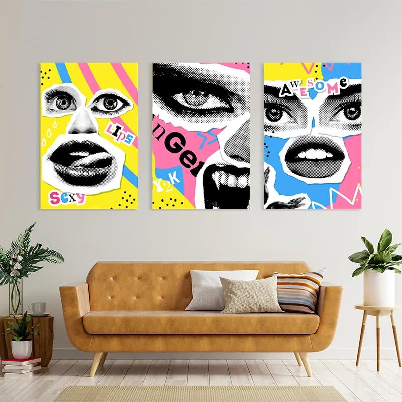 Картина на многоплатна основа Face Eye Set mockup 4