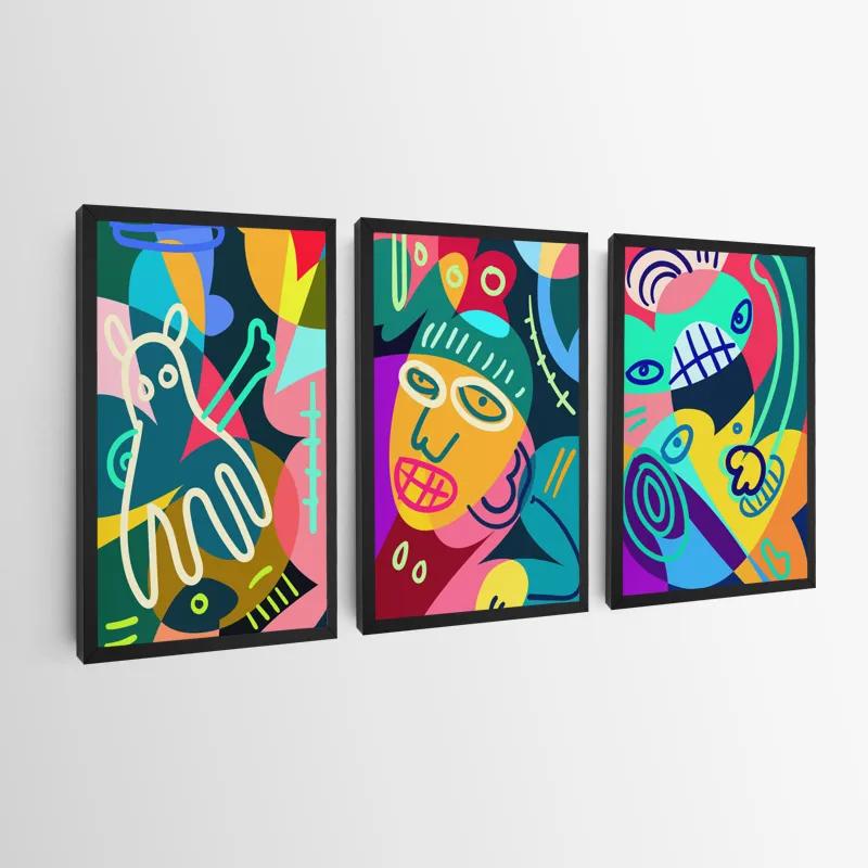 Картина на многоплатна основа Colorful Face Set mockup 0