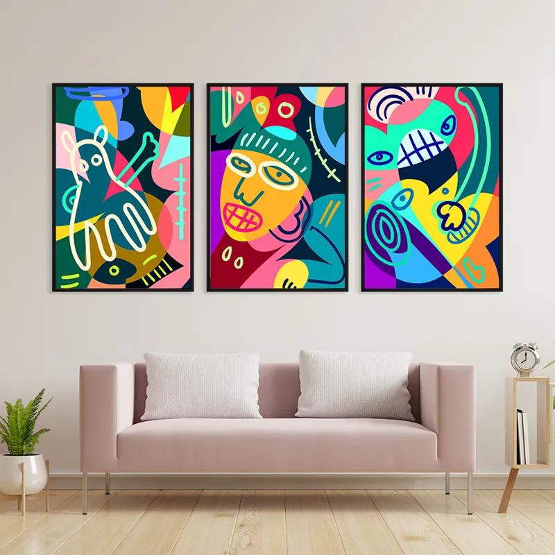 Картина на многоплатна основа Colorful Face Set mockup 3