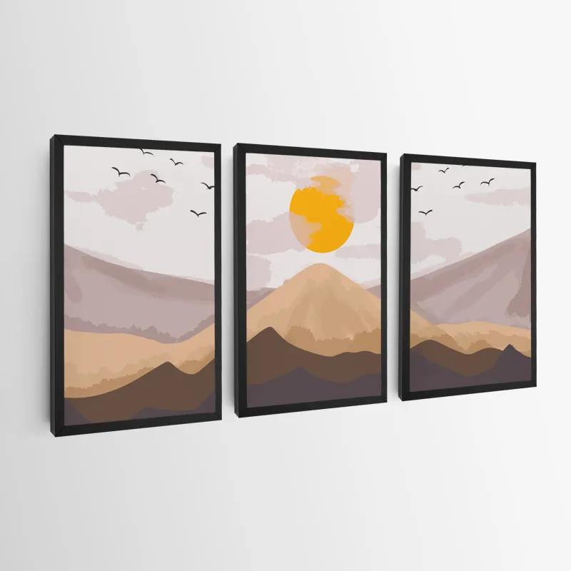 Картина на многоплатна основа Mountain Sunrise Set mockup 0