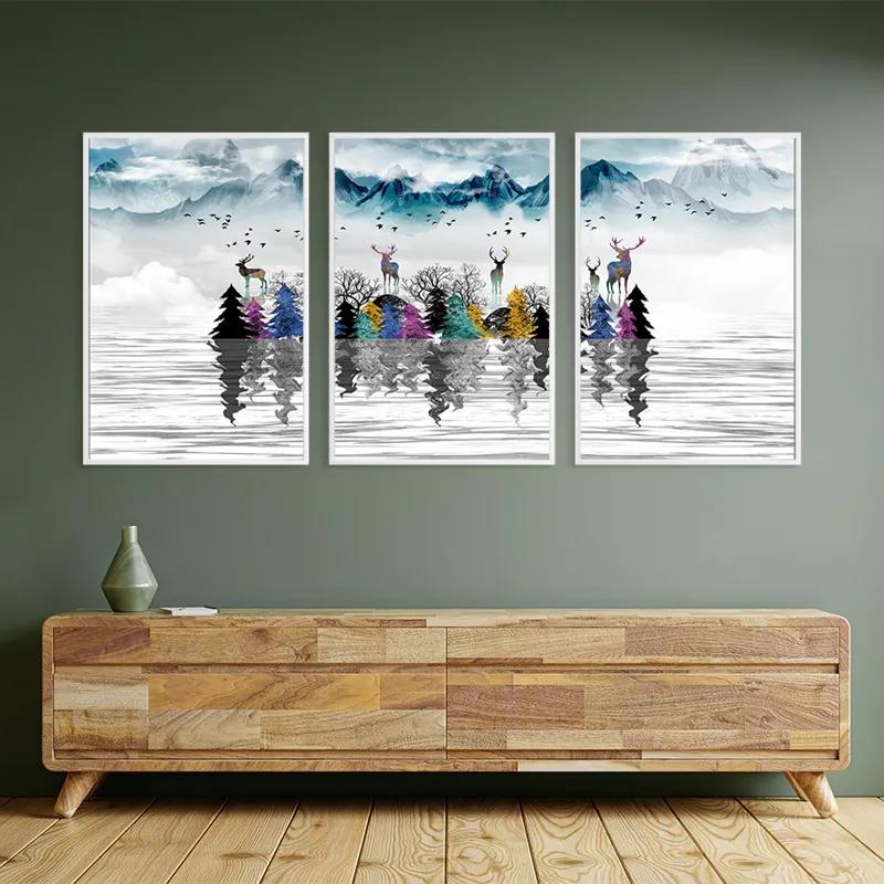 Картина на многоплатна основа Mountain Lake mockup 2