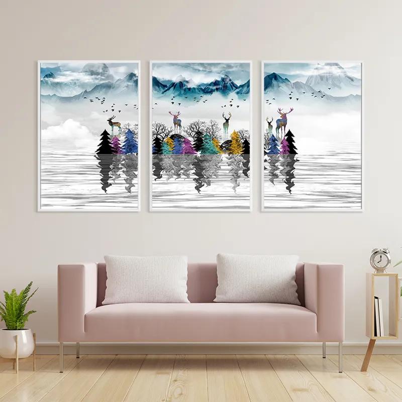 Картина на многоплатна основа Mountain Lake mockup 3