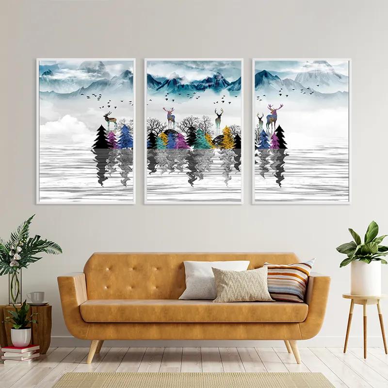 Картина на многоплатна основа Mountain Lake mockup 4