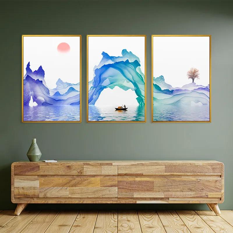 Картина на многоплатна основа Abstract Purple Lake mockup 2