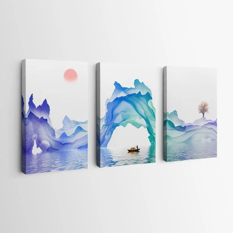 Картина на многоплатна основа Abstract Purple Lake mockup 0