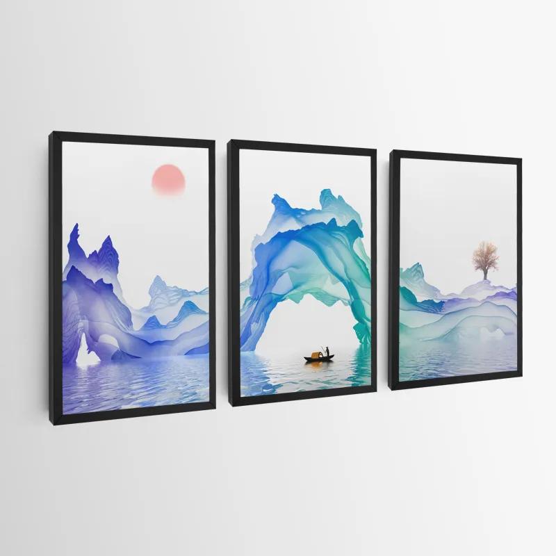 Картина на многоплатна основа Abstract Purple Lake mockup 0