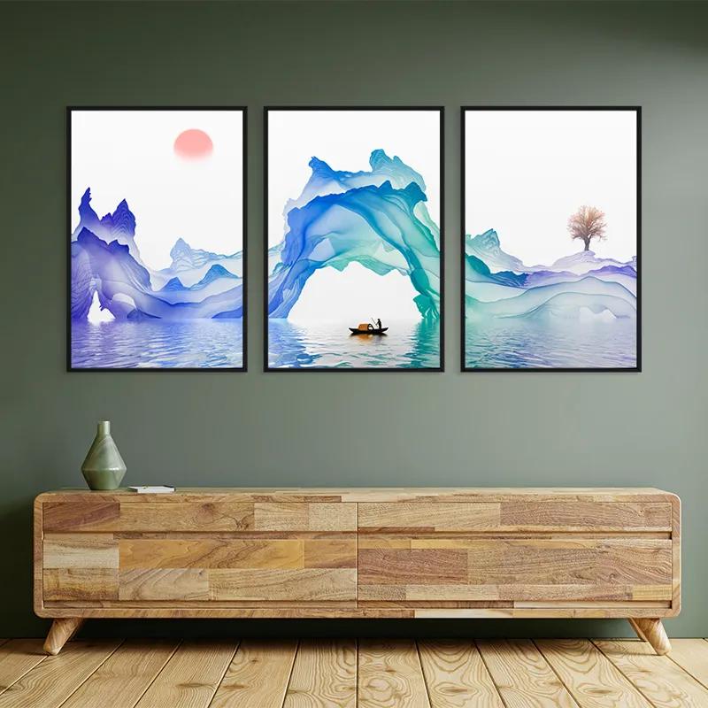 Картина на многоплатна основа Abstract Purple Lake mockup 2