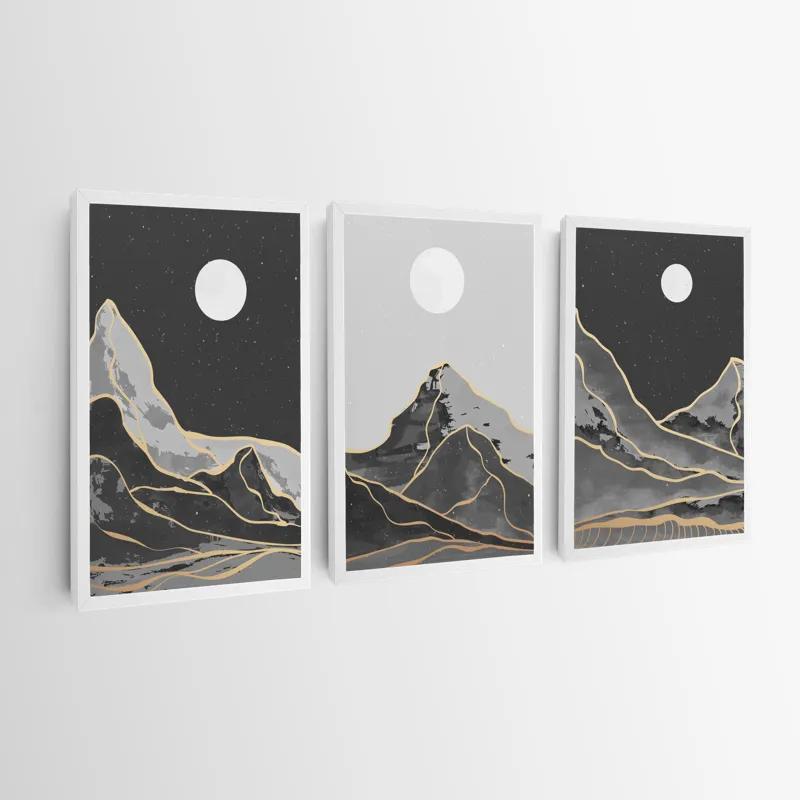 Картина на многоплатна основа Grey Moon Mountain mockup 0