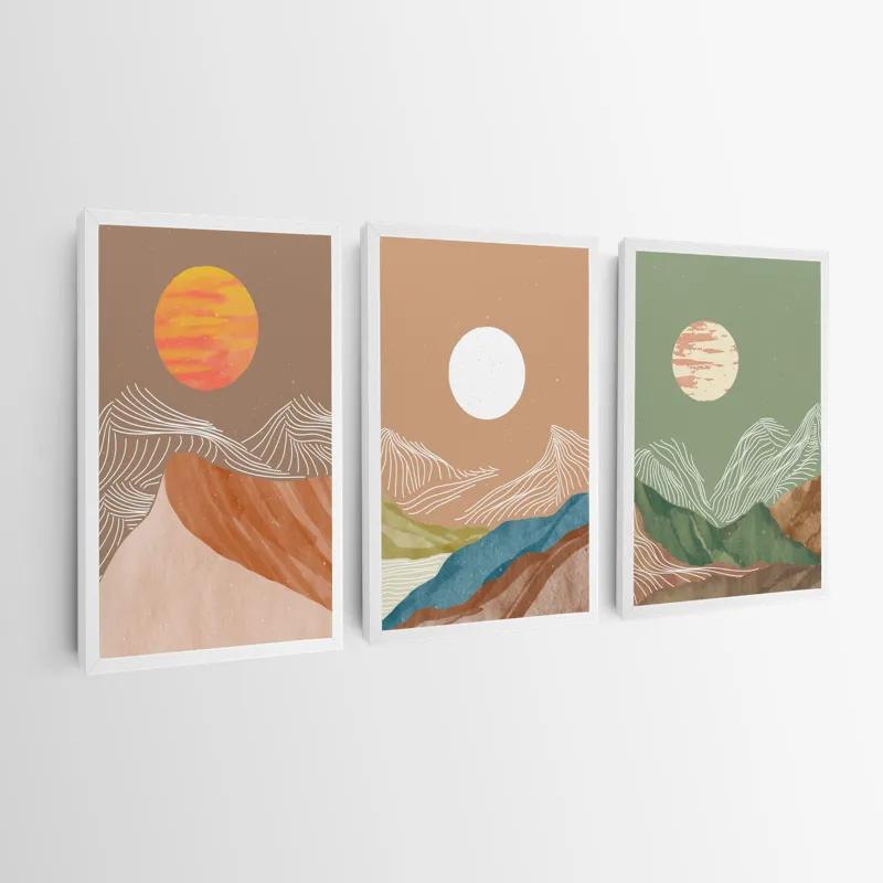 Картина на многоплатна основа White Moon Set mockup 0