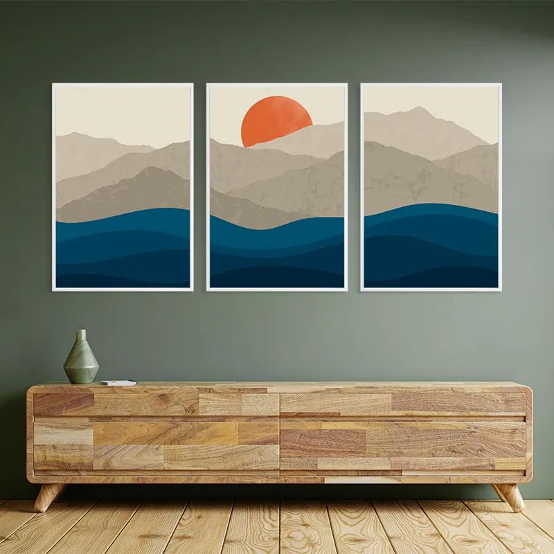 Картина на многоплатна основа Orange Moon Set mockup 2