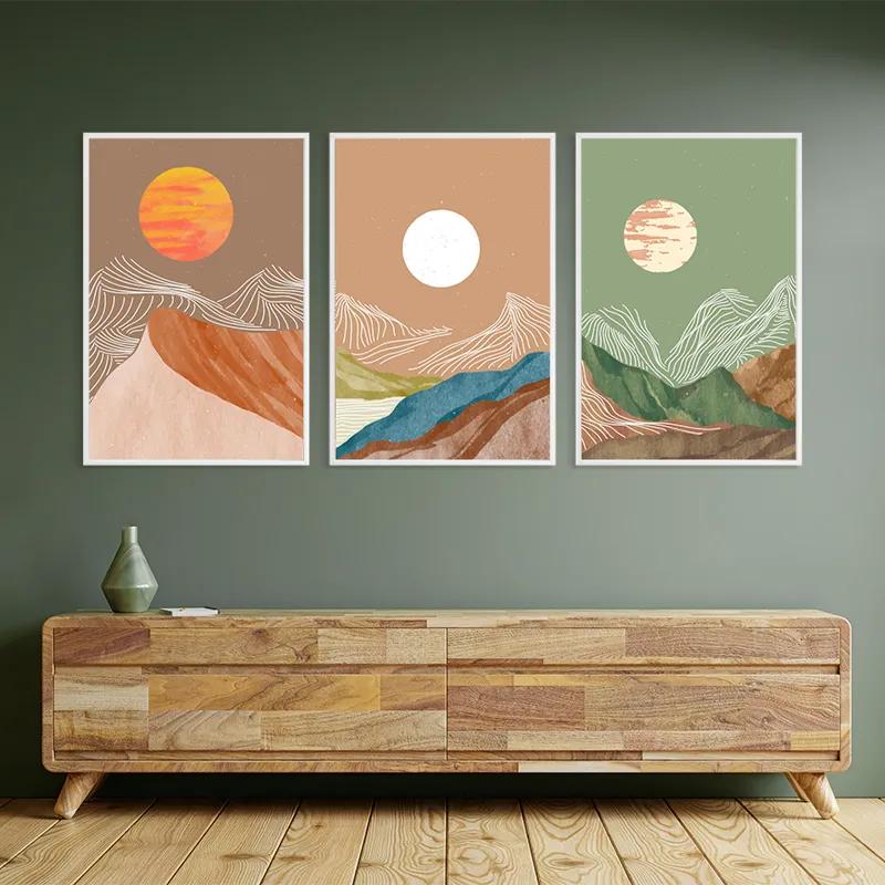 Картина на многоплатна основа White Moon Set mockup 2