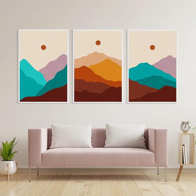 Картина на многоплатна основа Brown Moon Mountain mockup 3