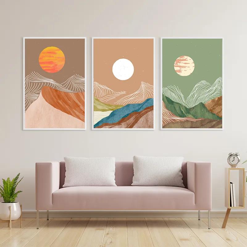 Картина на многоплатна основа White Moon Set mockup 3