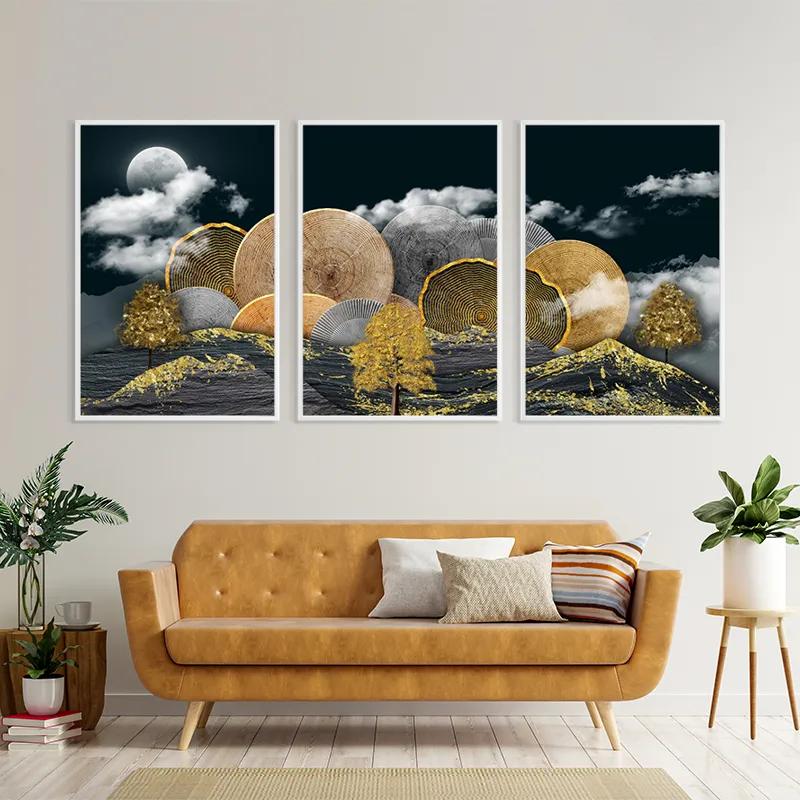 Картина на многоплатна основа Circle Over The Mountain mockup 4