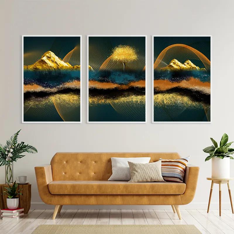 Картина на многоплатна основа Mountain Waves mockup 4