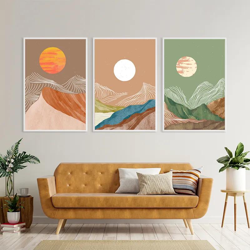 Картина на многоплатна основа White Moon Set mockup 4