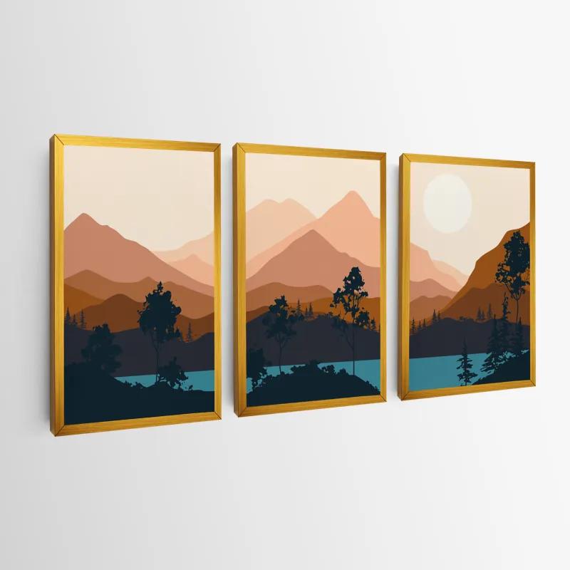 Картина на многоплатна основа Cream Moon Mountain mockup 0