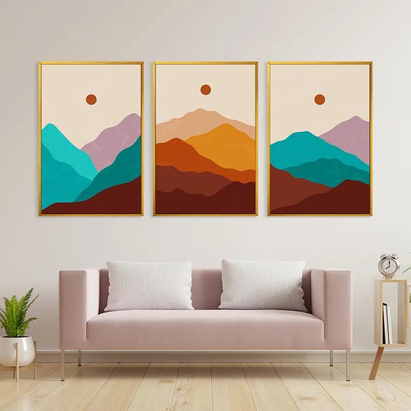 Картина на многоплатна основа Brown Moon Mountain mockup 3