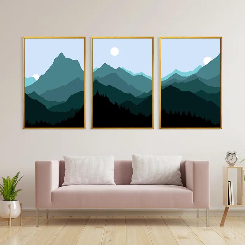 Картина на многоплатна основа Green Mountain mockup 3