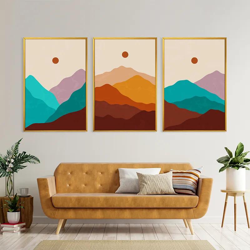 Картина на многоплатна основа Brown Moon Mountain mockup 4