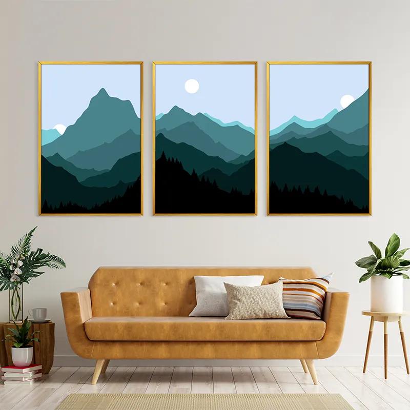 Картина на многоплатна основа Green Mountain mockup 4