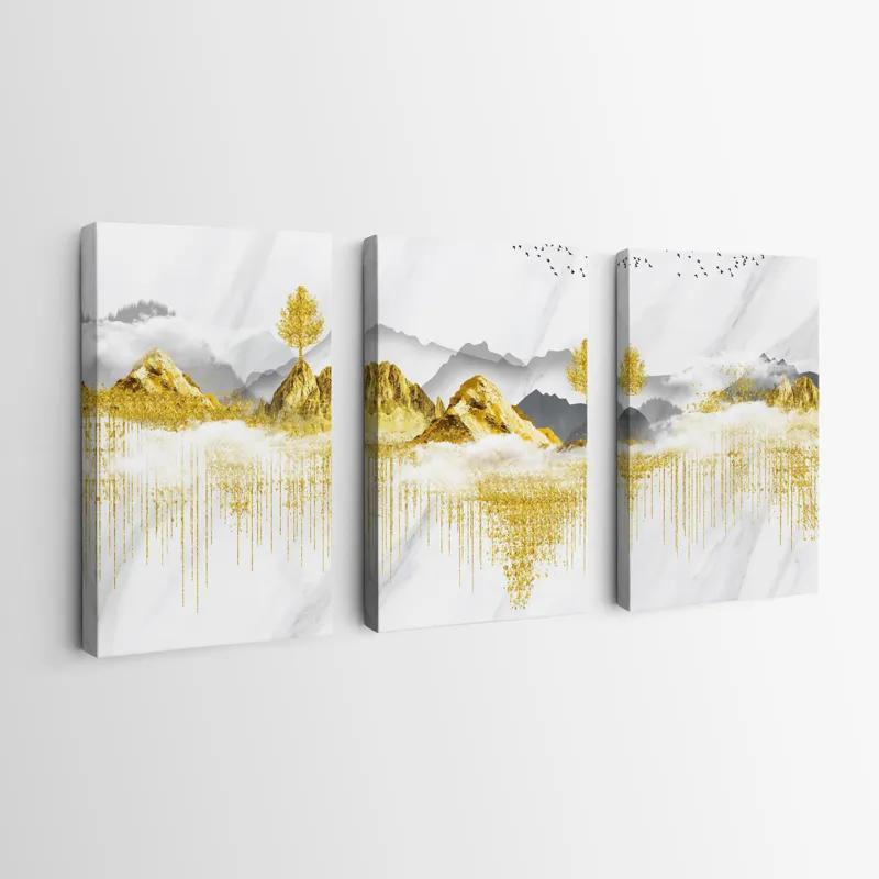 Картина на многоплатна основа Golden White Mountains mockup 0