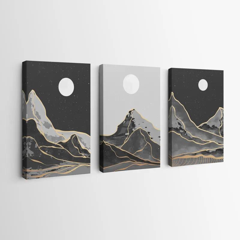 Картина на многоплатна основа Grey Moon Mountain mockup 0