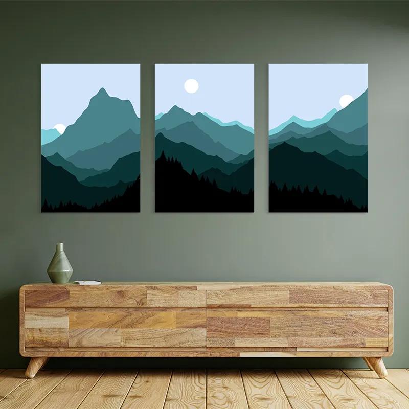 Картина на многоплатна основа Green Mountain mockup 2