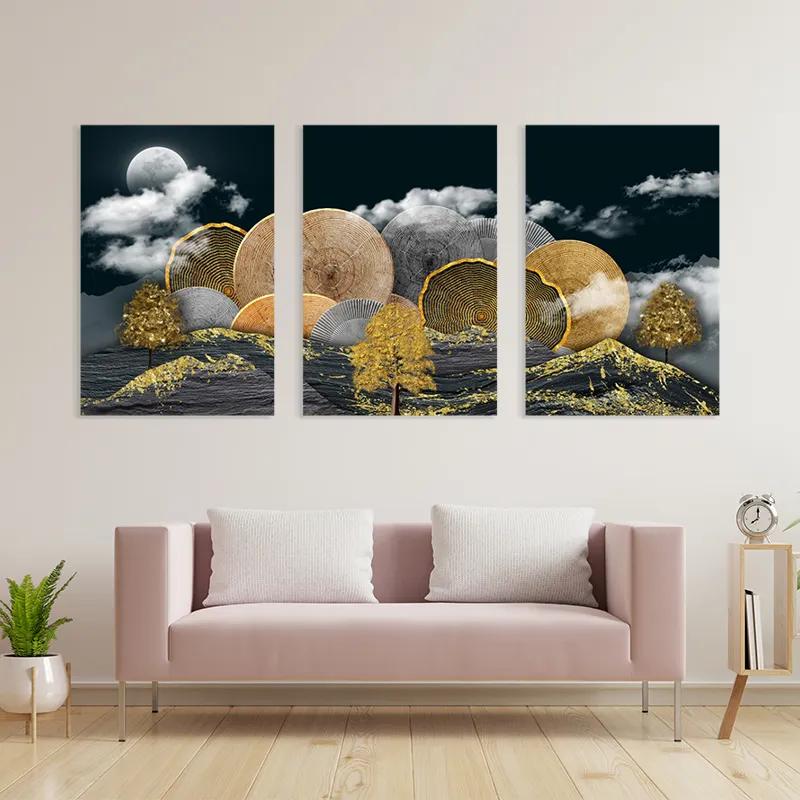 Картина на многоплатна основа Circle Over The Mountain mockup 3