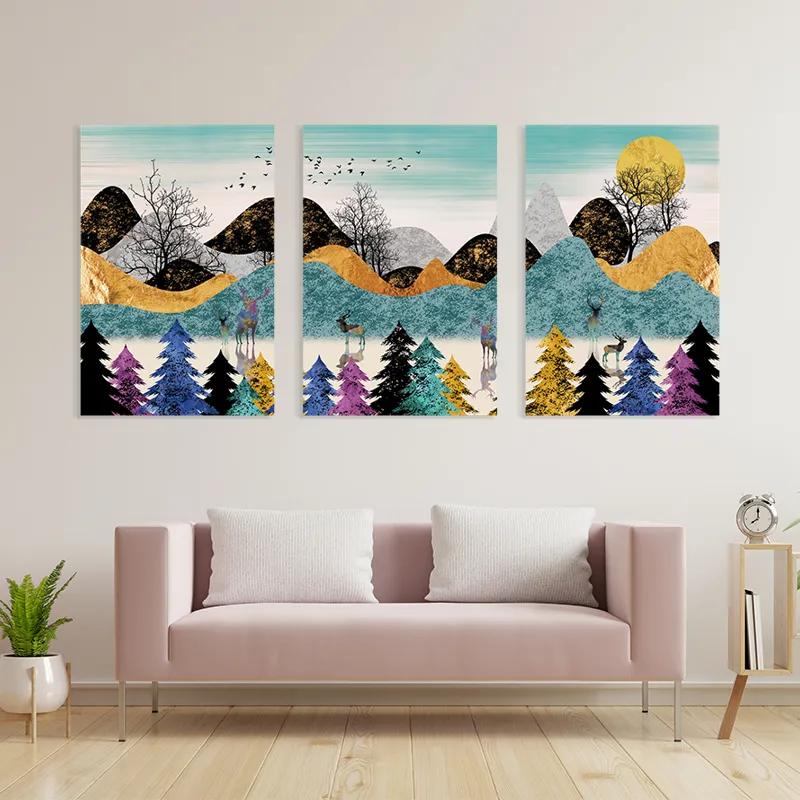 Картина на многоплатна основа Color Mountain mockup 3