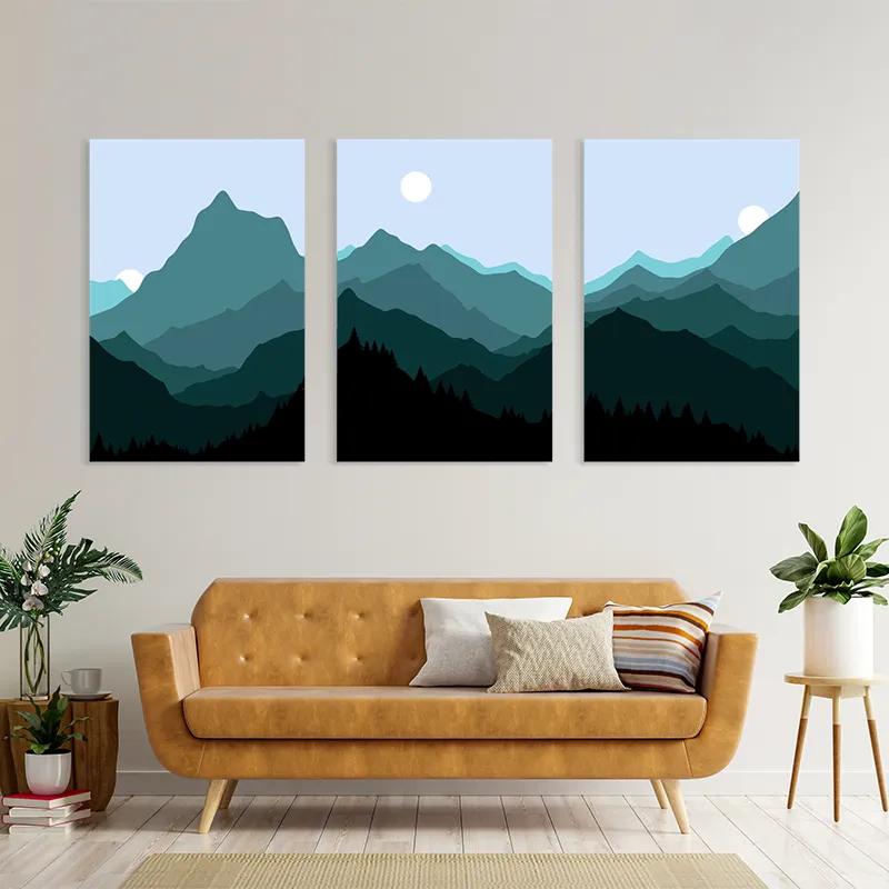 Картина на многоплатна основа Green Mountain mockup 4