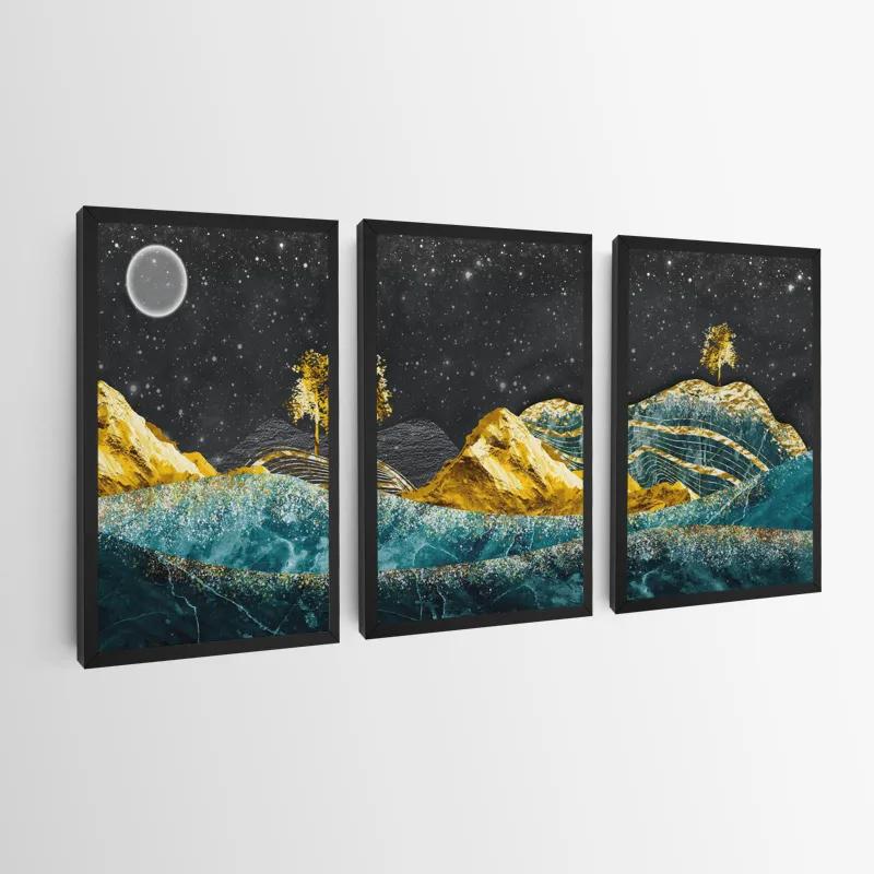 Картина на многоплатна основа Bluend Gold Mountains mockup 0