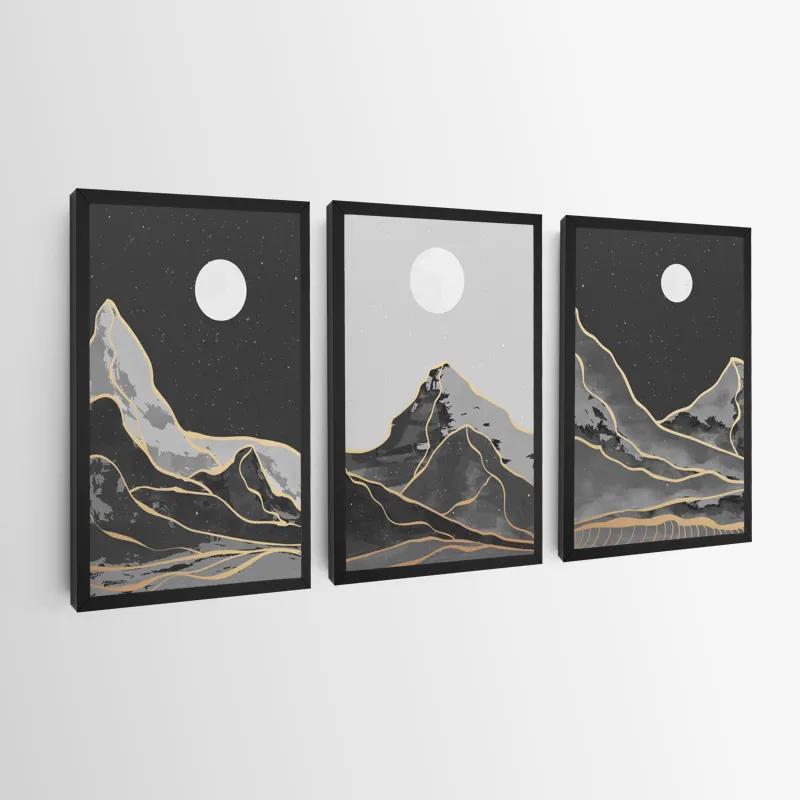 Картина на многоплатна основа Grey Moon Mountain mockup 0