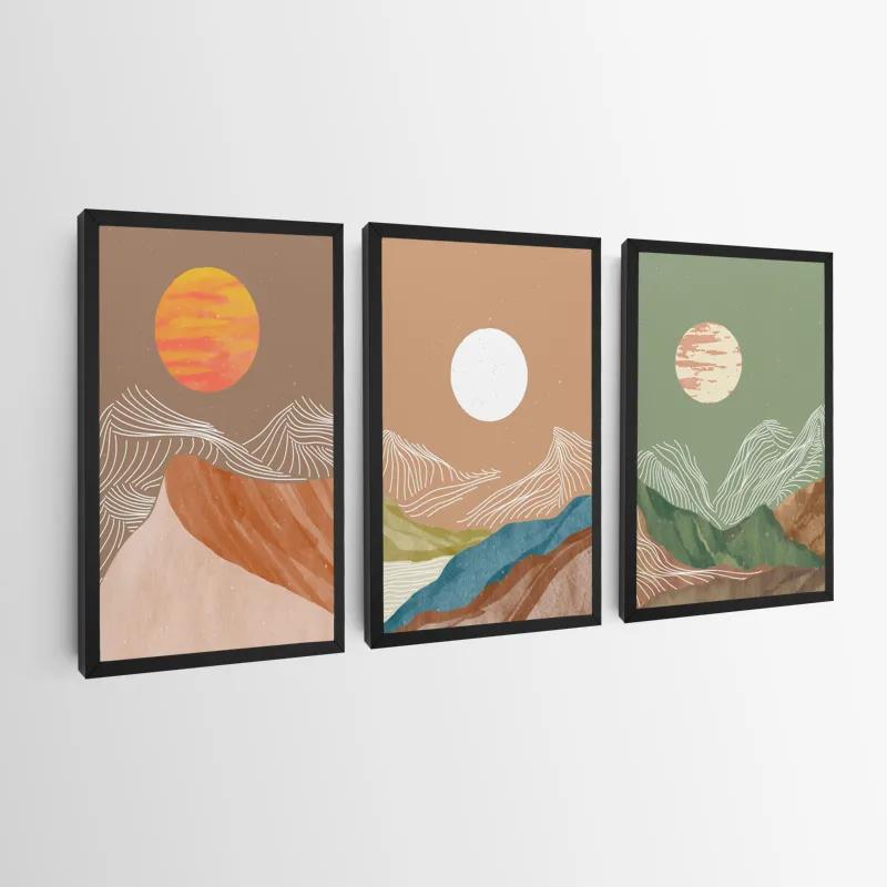 Картина на многоплатна основа White Moon Set mockup 0