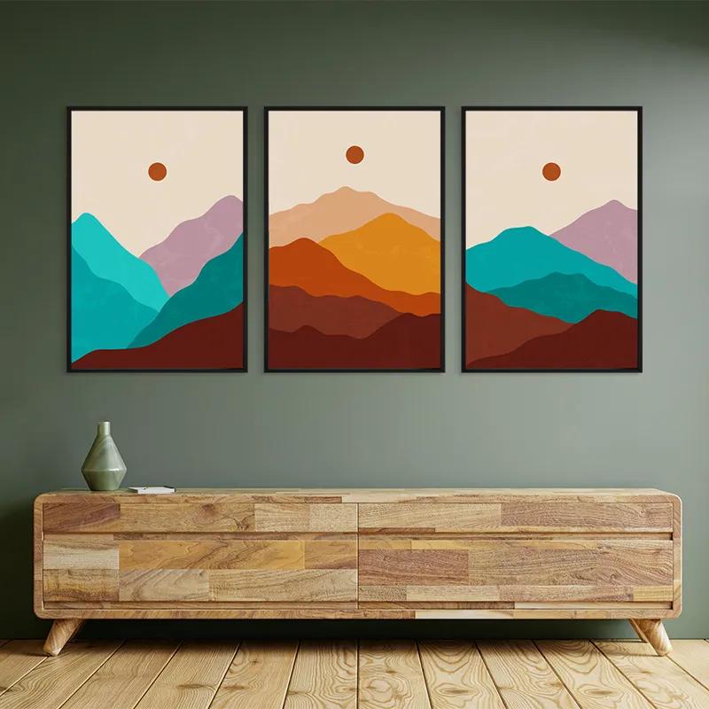 Картина на многоплатна основа Brown Moon Mountain mockup 2