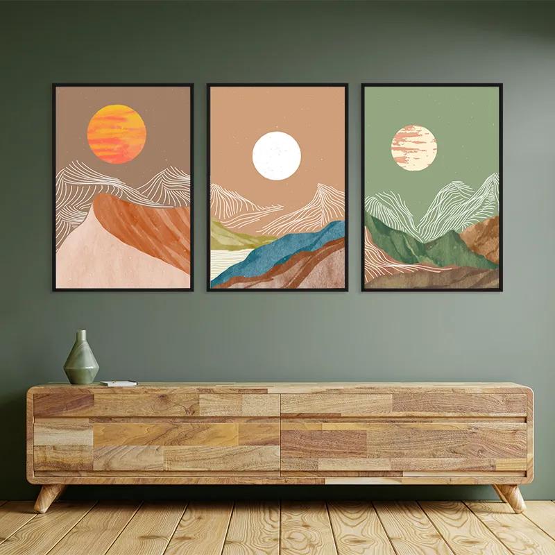 Картина на многоплатна основа White Moon Set mockup 2