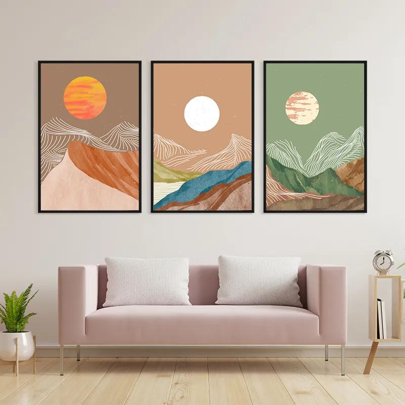 Картина на многоплатна основа White Moon Set mockup 3