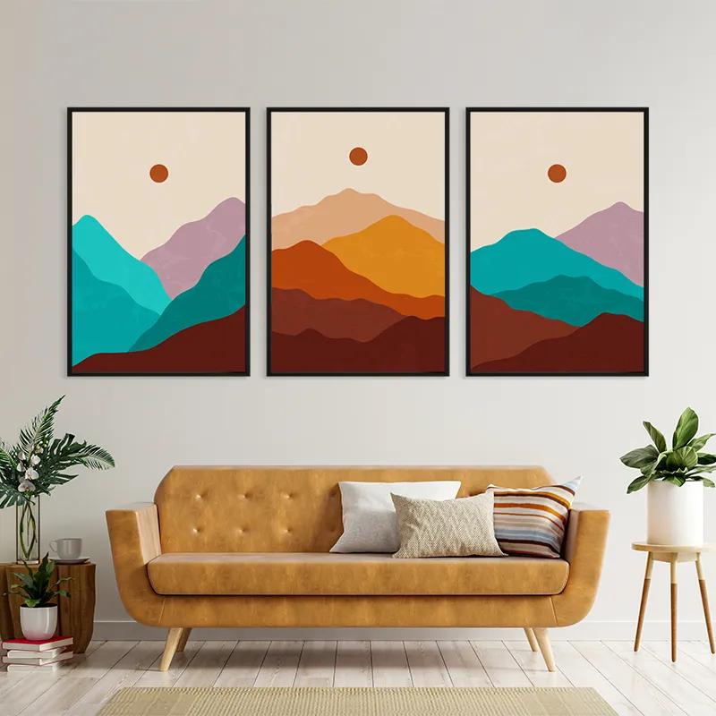 Картина на многоплатна основа Brown Moon Mountain mockup 4